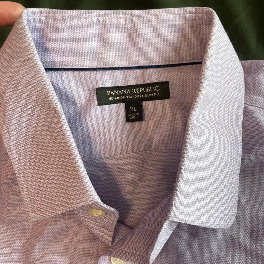 Banana‎ Republic Mens XL Non-Iron Tailored Slim Fit Shirt Warm Violet 410759-03